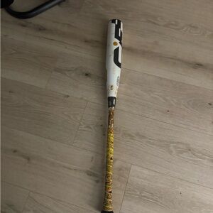 DeMarini White and Yellow Baseball Bat